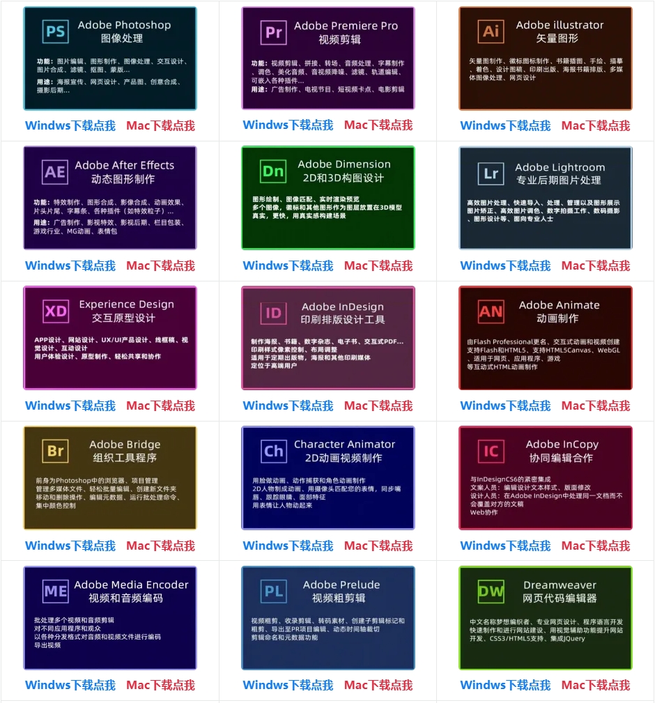【免费精品】Adobe全套软件下载地址2015-2025 不限速下载-零号资源网